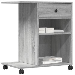 Support d'imprimante avec roulettes sonoma gris 60x40x68,5 cm 