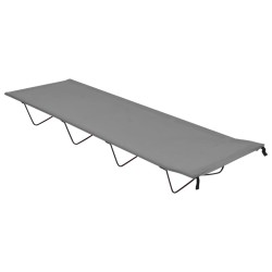 Lits de camping 2 pcs 180x60x19 cm Tissu Oxford et acier Gris 