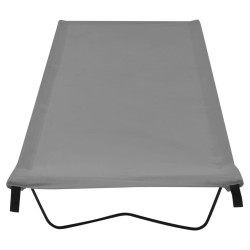 Lits de camping 2 pcs 180x60x19 cm Tissu Oxford et acier Gris 