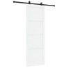 Porte Coulissante avec Ensemble de Quincaillerie Blanche 83 x 232 cm en Bois Massif de Pin 