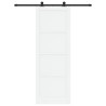 Porte Coulissante avec Ensemble de Quincaillerie Blanche 83 x 232 cm en Bois Massif de Pin 