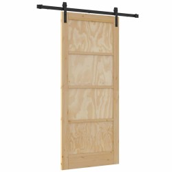 Porte Coulissante avec Quincaillerie 86x198.5 cm Bois Massif de Pin 
