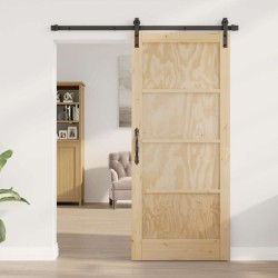 Porte Coulissante avec Quincaillerie 86x198.5 cm Bois Massif de Pin 