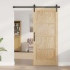 Porte Coulissante avec Quincaillerie 86x198.5 cm Bois Massif de Pin 