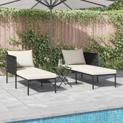 Transat avec coussins pour 2 personnes Anthracite 115x153x69,5 cm Acier 