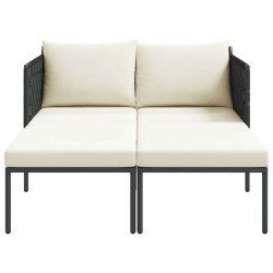 Transat avec coussins pour 2 personnes Anthracite 115x153x69,5 cm Acier 