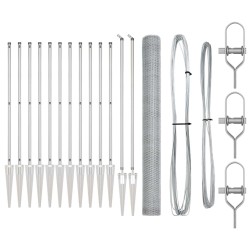 Kit de Clôture Set de 2 Acier Galvanisé 25 x 1,5 m Durable 