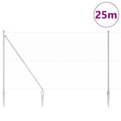 Kit de Clôture Set de 2 Acier Galvanisé 25 x 1,5 m Durable 