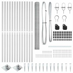 Kit de Clôture Set de 2 Acier Galvanisé 25 x 1,5 m Durable 