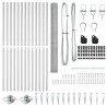 Kit de Clôture Set de 2 Acier Galvanisé 25 x 1,5 m Durable 