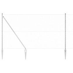 Kit de Clôture Set de 2 Acier Galvanisé 25 x 1,5 m Durable 
