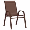 Set de jardin 5 pièces marron en textilène et acier 