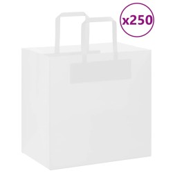 Sacs en papier 50 pcs avec poignées blanc 26x17x25 cm 