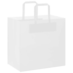 Sacs en papier 50 pcs avec poignées blanc 26x17x25 cm 