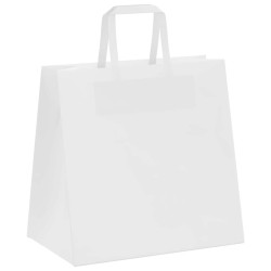 Sacs en papier 50 pcs avec poignées blanc 26x17x25 cm 