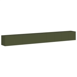 Jardinière vert olive 360x40x40 cm acier laminé à froid 