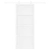 Porte coulissante avec kit blanche 83x202 cm en bois massif de pin 