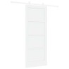 Porte coulissante avec kit blanche 83x202 cm en bois massif de pin 