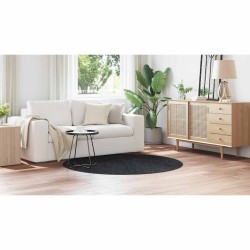 Tapis Shaggy avec support en latex Gris foncé ø160 cm 