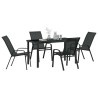 Ensemble de jardin 5 pièces en textilène noir et acier 