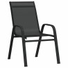 Ensemble de jardin 5 pièces en textilène noir et acier 