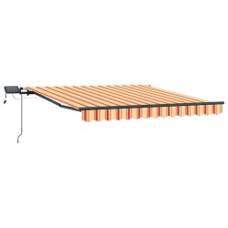 Store rétractable manuel avec LED jaune et orange 350x250 cm 