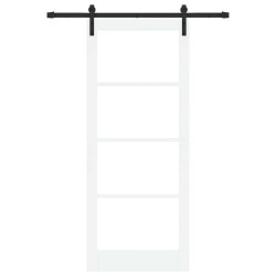 Porte coulissante avec ensemble de quincaillerie 'ORKDAL'blanche 86x211 cm 