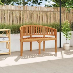 Banc de jardin en forme de banane 120 cm Teck solide 