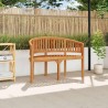 Banc de jardin en forme de banane 120 cm Teck solide 