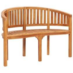 Banc de jardin en forme de banane 120 cm Teck solide 