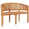 Banc de jardin en forme de banane 120 cm Teck solide 