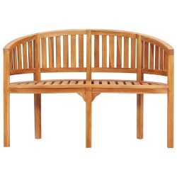 Banc de jardin en forme de banane 120 cm Teck solide 