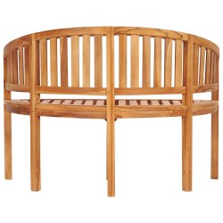 Banc de jardin en forme de banane 120 cm Teck solide 