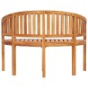 Banc de jardin en forme de banane 120 cm Teck solide 