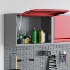 Armoire à outils murale avec porte à levage à gaz rouge, 50x25x35 cm 