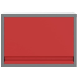 Armoire à outils murale avec porte à levage à gaz rouge, 50x25x35 cm 