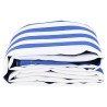 Tissu de remplacement pour l'auvent bleu et blanc, 10x1,6 m 