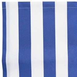 Tissu de remplacement pour l'auvent bleu et blanc, 10x1,6 m 