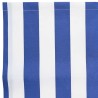 Tissu de remplacement pour l'auvent bleu et blanc, 10x1,6 m 