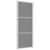 Porte intérieure 83x201,5 cm Blanc Verre ESG et aluminium 