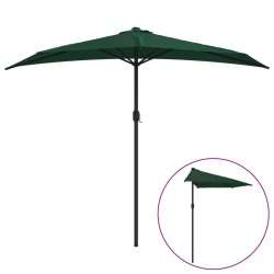 Parasol de balcon avec mât en aluminium Vert 270x144 cm Demi 