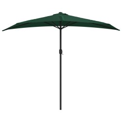 Parasol de balcon avec mât en aluminium Vert 270x144 cm Demi 