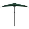 Parasol de balcon avec mât en aluminium Vert 270x144 cm Demi 