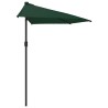 Parasol de balcon avec mât en aluminium Vert 270x144 cm Demi 