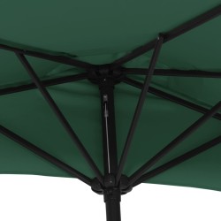 Parasol de balcon avec mât en aluminium Vert 270x144 cm Demi 