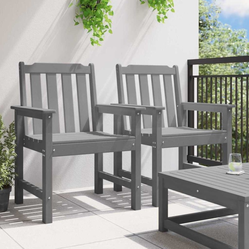 Chaises de salle à manger 2 pcs Gris clair HDPE 