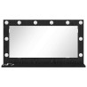 Miroir de maquillage avec éclairage LED Bois noir 80x45x18 cm 