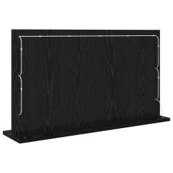 Miroir de maquillage avec éclairage LED Bois noir 80x45x18 cm 