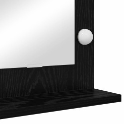 Miroir de maquillage avec éclairage LED Bois noir 80x45x18 cm 