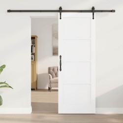 Porte coulissante avec kit de matériel 'ORKDAL'en pin blanc massif 